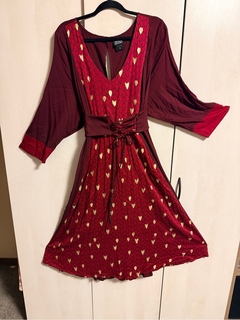 Torrid Game of Thrones House of Dragon burgundy dress